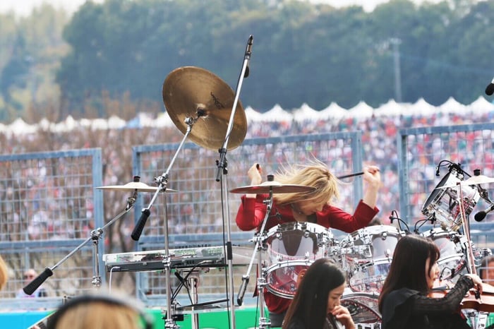 Yoshiki performing at F1 Grand Prix Finals