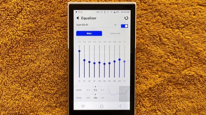 Activo P1 equalizer screen