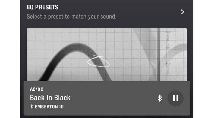 Marshall’s companion app EQ presets