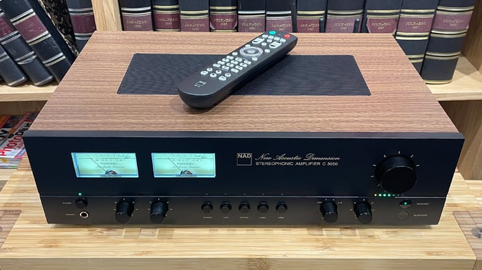 NAD C 3050 on wooden Hi-Fi rack