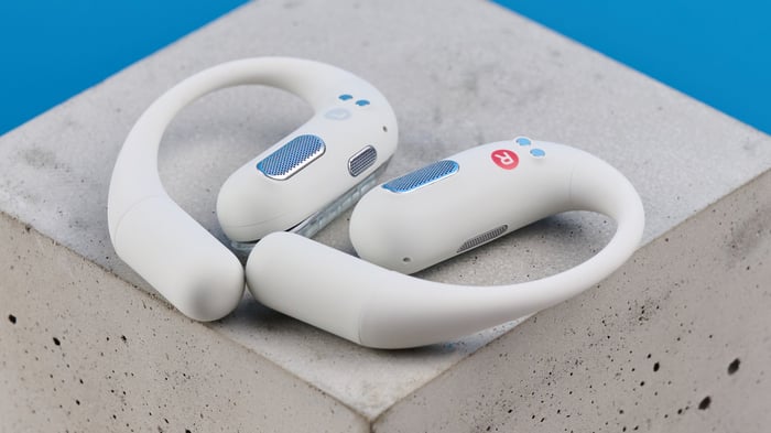 Open-ear design lets you stay aware of surroundings without losing music