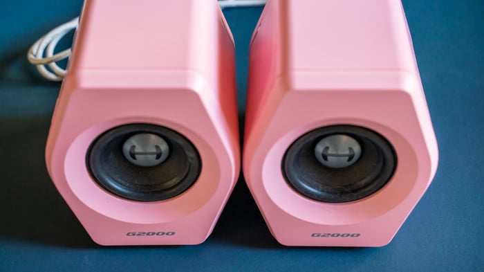 Rear panel of Edifier G2000 speakers