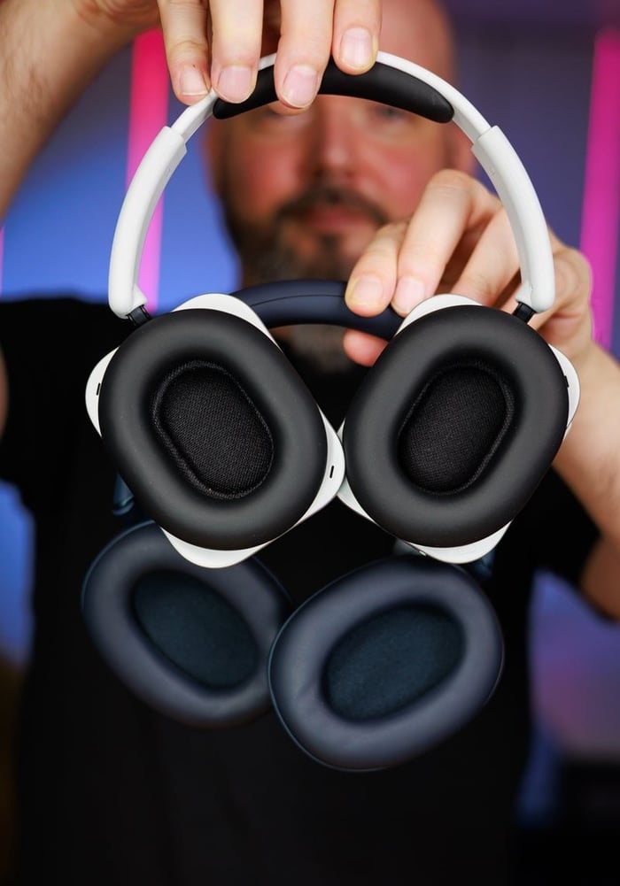 Nothing Headphone (1) and Sony WH-1000XM6 inside ear cups and controls