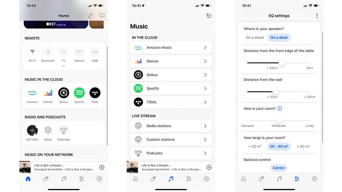 KEF’s Connect app puts streaming, EQ, and controls right at your fingertips.