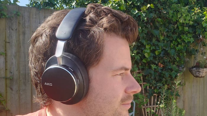 AKG N9 Hybrid on a man's head