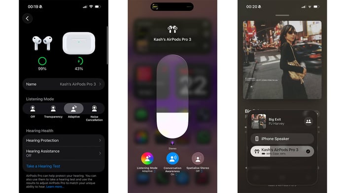 Apple AirPods Pro 3 showcased across several smartphone screens