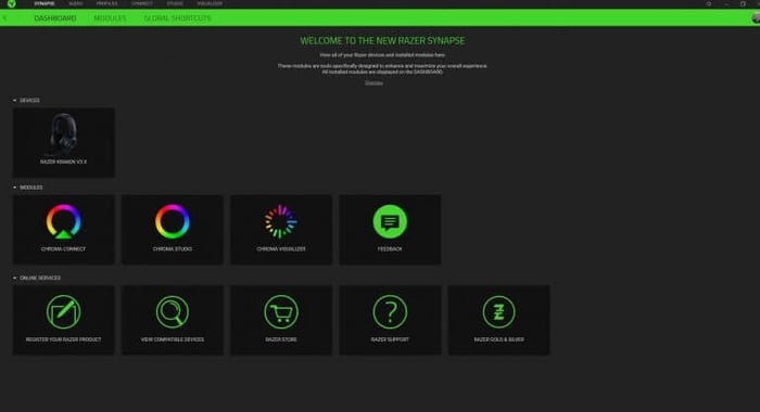 Personalize your RGB lighting effects and sound profiles with Razer Synapse