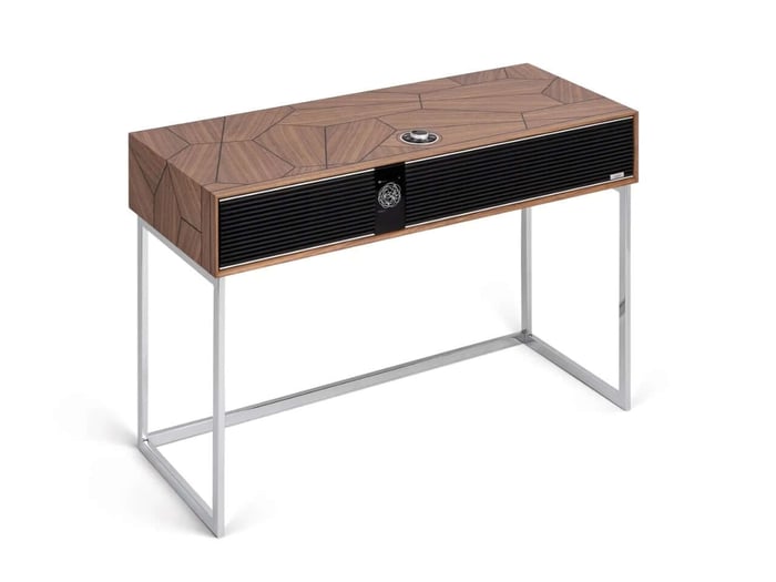 Classic wooden audio cabinet blending furniture and technology