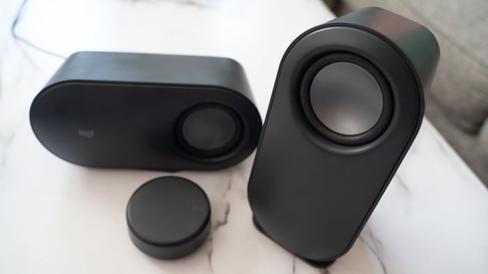 Logitech Z407 on a gaming desk