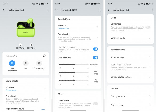 Account login screen in Realme Link