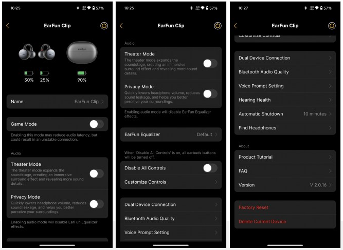 EarFun Audio app equalizer and presets