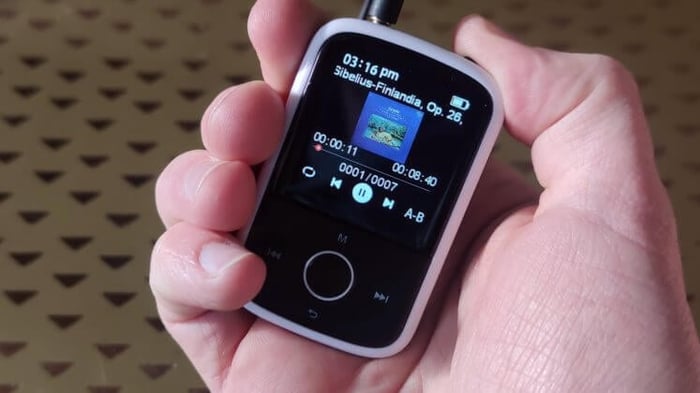 Compact Majority MP3 Player in hand