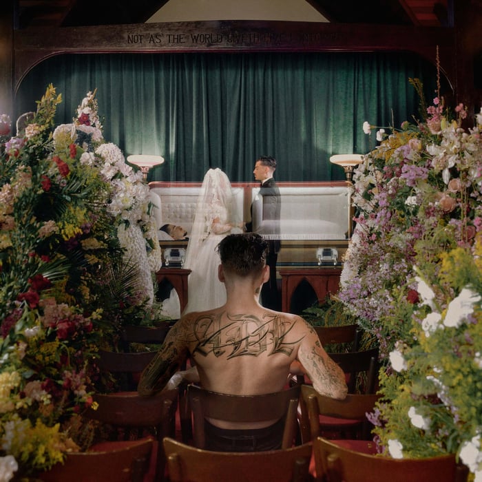 Yeat ADL cover art showing a lenticular funeral/wedding concept