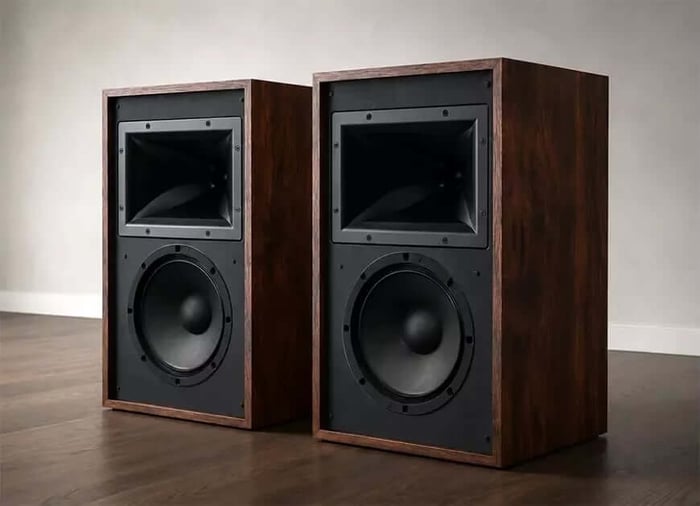 Klipsch Rebellion speakers showcasing vintage design