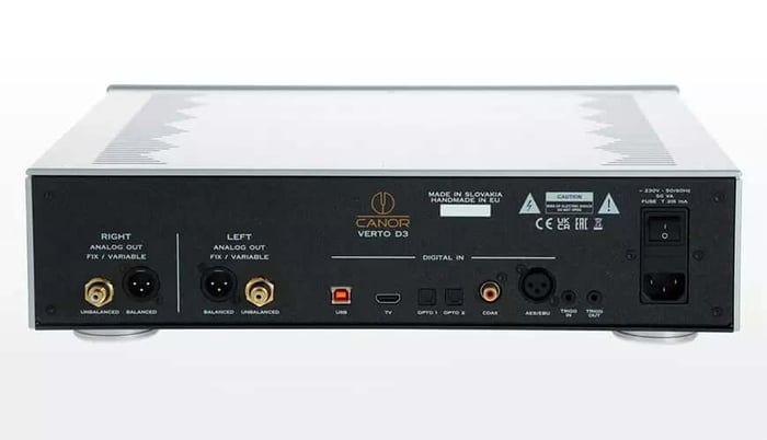 Rear panel showcases a variety of digital and analog connections for ultimate flexibility.
