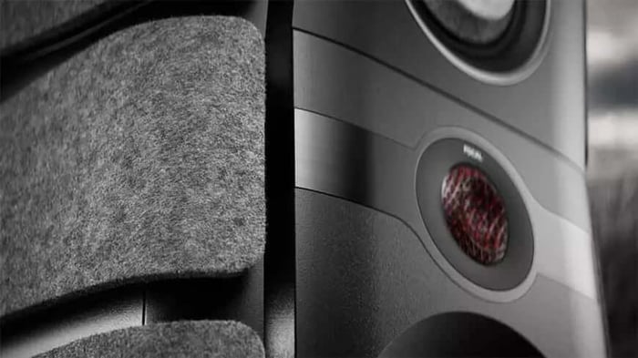 Close-up view of Focal Diva Alta Utopia drivers
