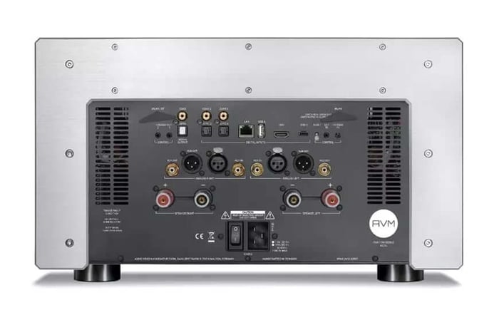 Close-up of AVM Ovation AS XL amplifier