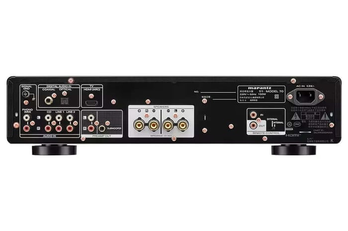 Back panel of Marantz Model 70 showing inputs and outputs