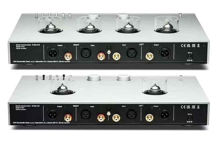 E-Glo SB and CB side by side, built for optimal vinyl playback