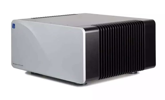 Close-up of PS Audio PMG Signature S400 and S200 amplifiers