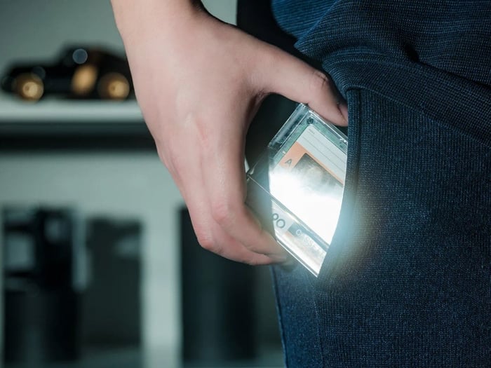 Compact cassette-style speaker
