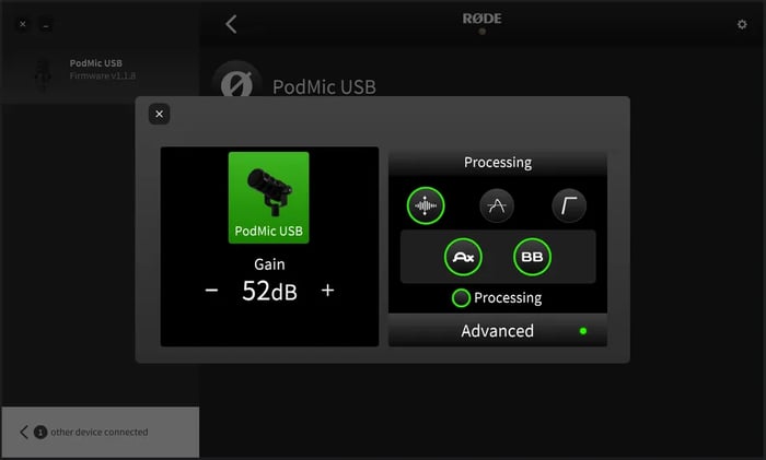 Rode PodMic USB volume control for headphone monitoring