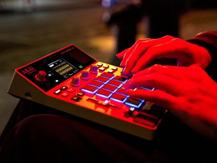 MPC Sample angled with accessories