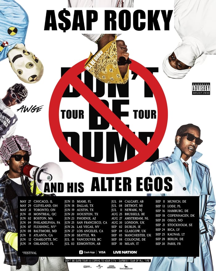 A$AP Rocky 2026 tour poster