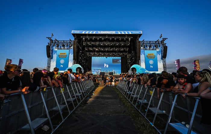 The vibrant crowd at Boardmasters Festival 2025 soaking up the music and atmosphere