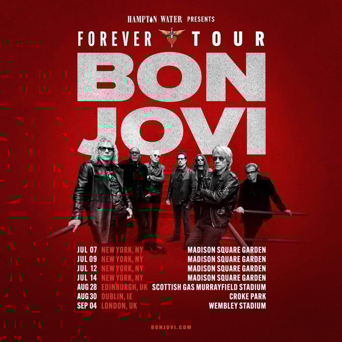 Bon Jovi’s 2026 tour dates laid out for your music calendar.