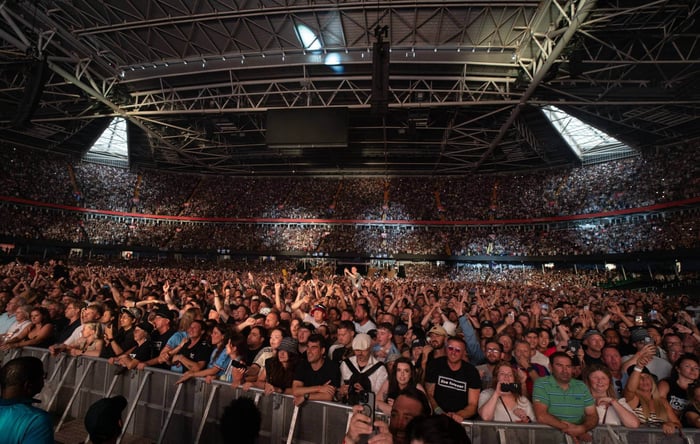 The crowd at Cardiff Stadium during an event