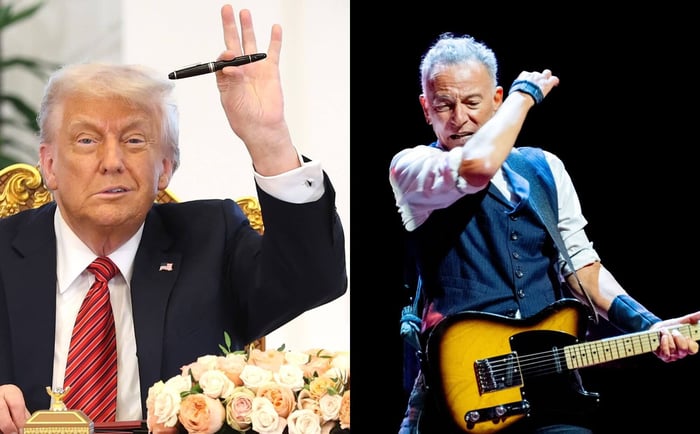 Donald Trump and Bruce Springsteen. Credits - Win McNamee/Getty Images and Shirlaine Forrest/Getty Images