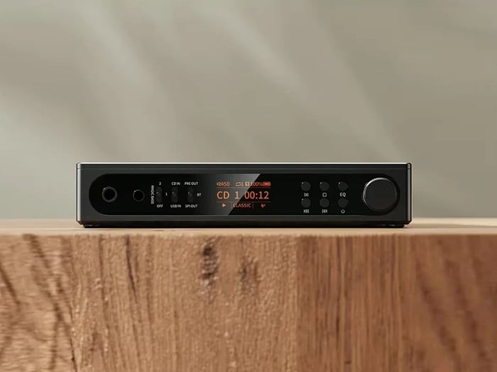 Close-up of the player’s ports and buttons