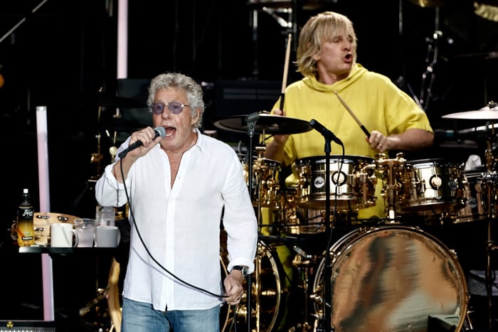 Zak Starkey performing on drums