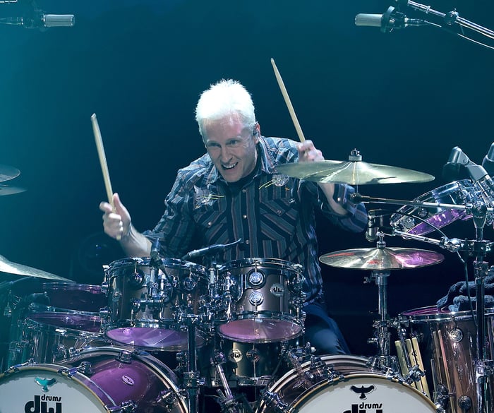 Josh Freese performing with Foo Fighters