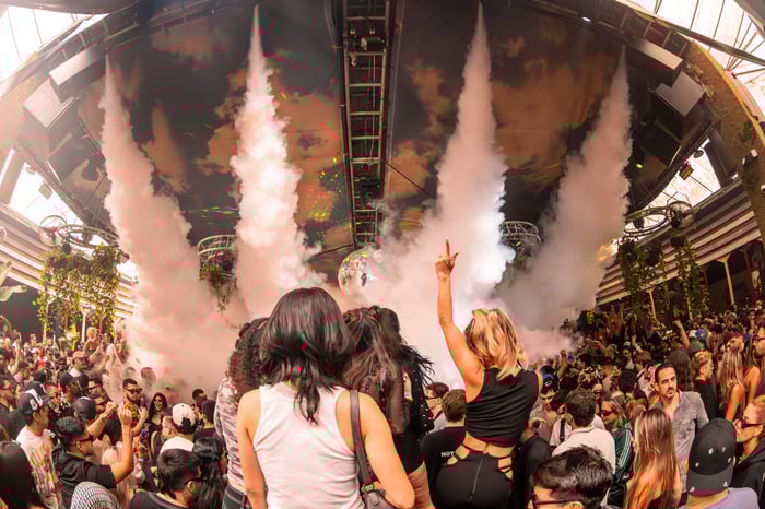 The vibrant energy of dancers at the iconic 33 Hour Space Basel Closing Party – a pinnacle moment of the week.