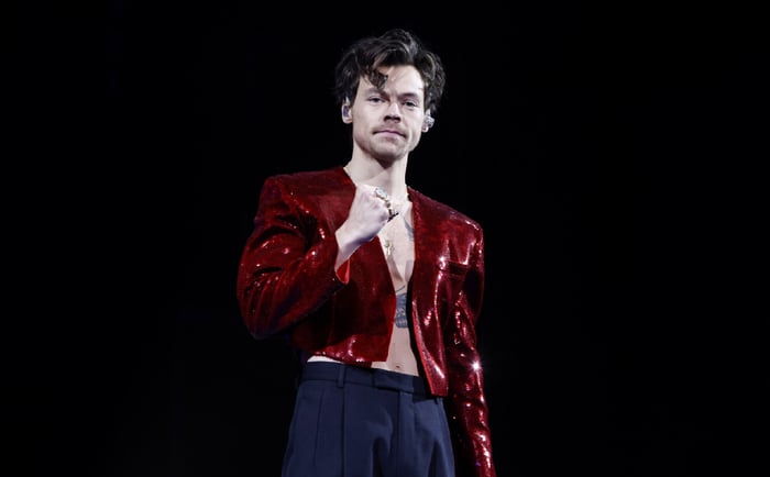Harry Styles on stage. Credit - JMEnternational