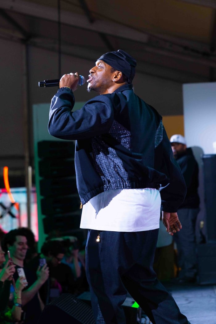 The party space transformed with art installations and cultural activations.