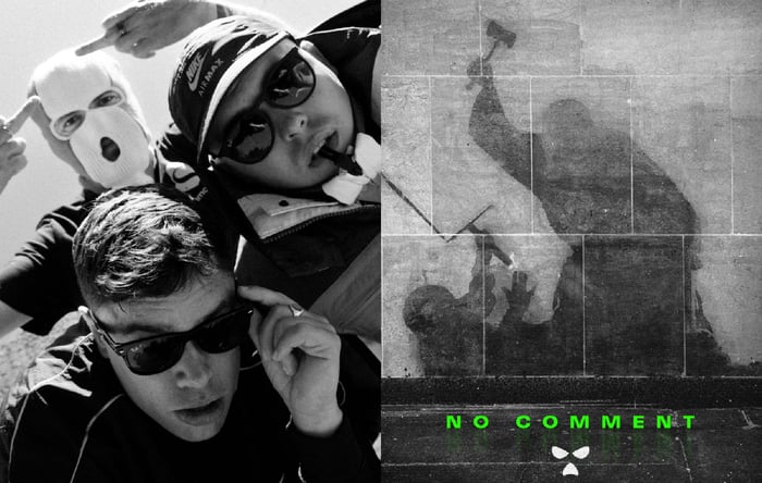 Kneecap and 'No Comment' cover art composite image