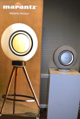 Marantz Grand Horizon loudspeaker with its stunning design and powerful sound.