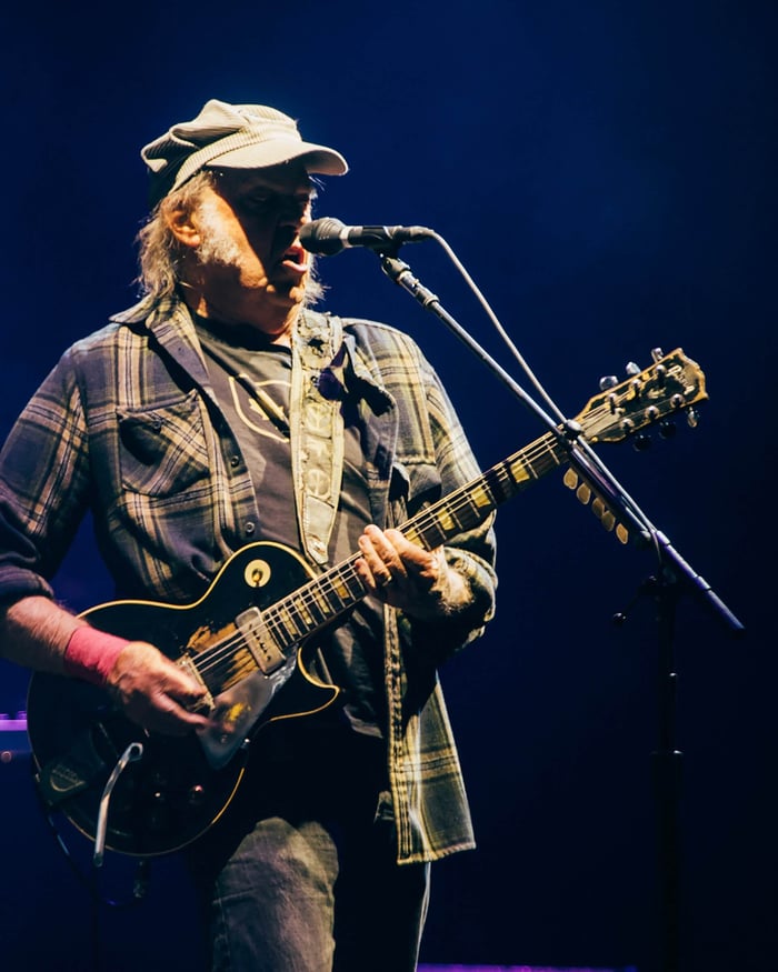 Neil Young live at Glastonbury 2025, photo by Derek Bremner