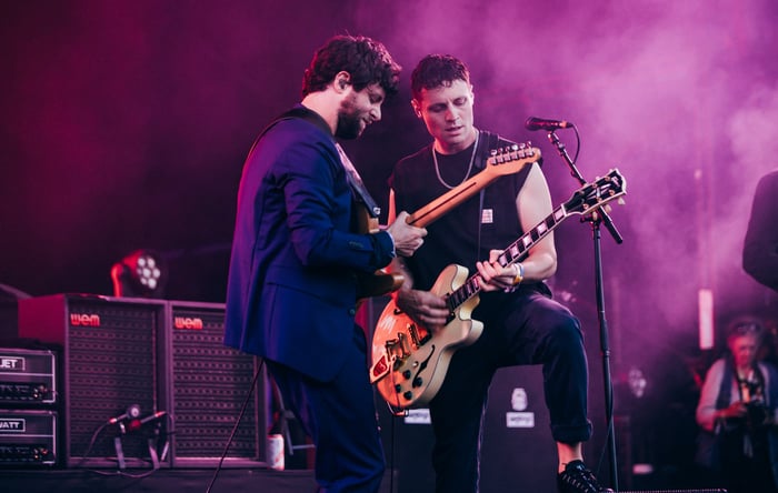 The Maccabees live at Glastonbury 2025, photo by Derek Bremner