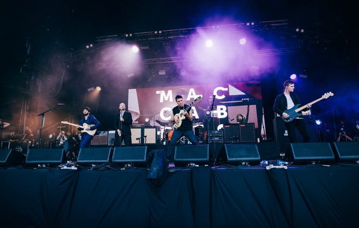 The Maccabees live at Glastonbury 2025. Credit: Derek Bremner