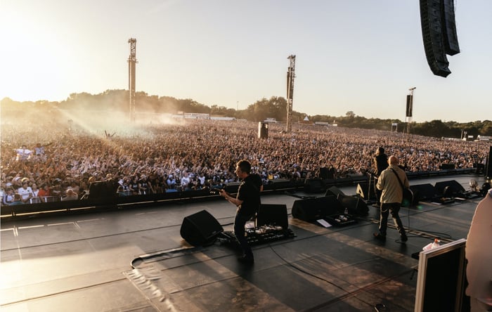 Oasis performing at Heaton Park, Manchester