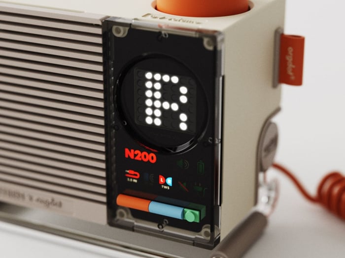 Metal stand detail with height adjustment mechanism