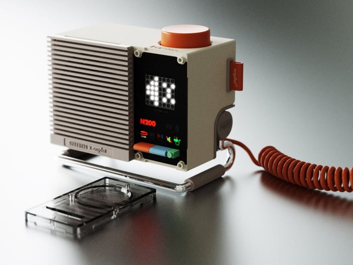 Top-down view of N200 showing buttons and display