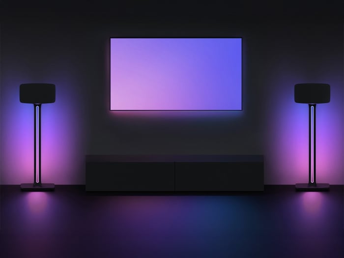 Another view of SonicBeam speaker stands