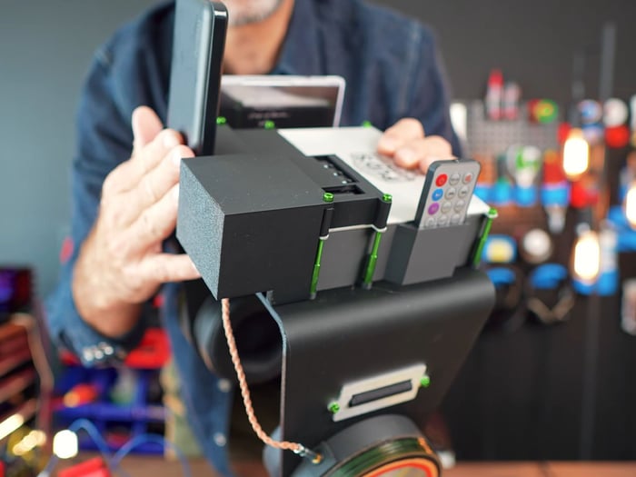 Front-loading CD slot and integrated controls
