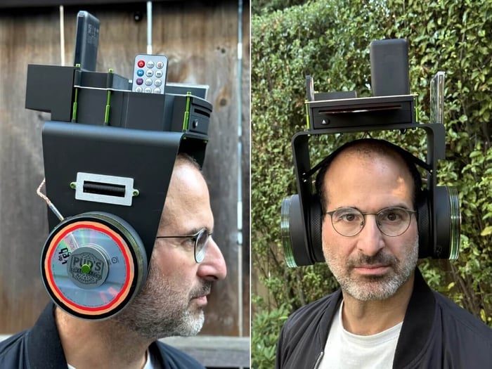Side profile showing the sizable frame and disc storage