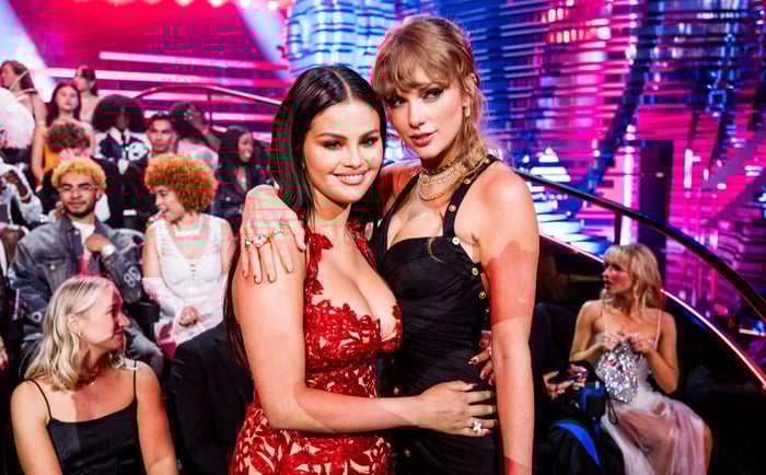 Selena Gomez and Taylor Swift in 2023. Credit - John Shearer/Getty Images for MTV